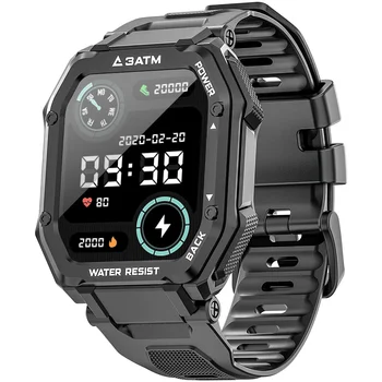 2023 C16 смарт-часы 1,7 дюйма 3ATM, водонепроницаемые спортивные мужские часы для плавания, дайвинга, фитнес-трекера с сердечным ритмом, Android iOS смарт-часы