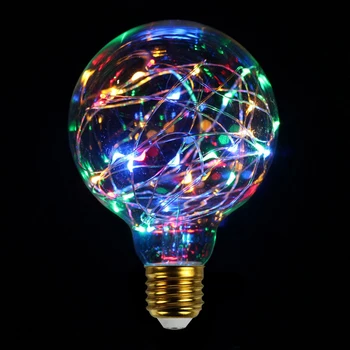 Креативная лампа Эдисона, лампа из медной проволоки, светодиодная лампа в стиле ретро, RGB, Цветная, без вспышки, Праздничная декоративная лампа E27 220 В, Лампа для украшения дома