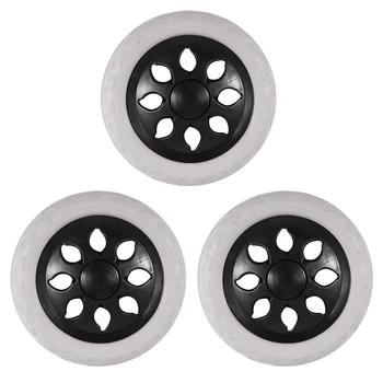 3X черно-белые пластиковые колесики для тележки для покупок из пенопласта