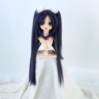 Новый кукольный парик 1/3 Длиной 8-9 дюймов с прямыми фиолетовыми волосами для куклы Dollfie MDD DDH DIY SD Парики