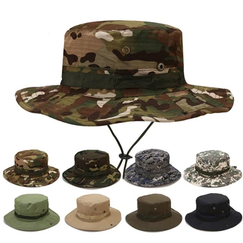 Камуфляжная мужская шляпа Boonie, Тактические Широкополые шляпы Армии США, Военная Мультикамерная Панама, Летняя Кепка, Охотничьи, походные, уличные камуфляжные кепки от Солнца