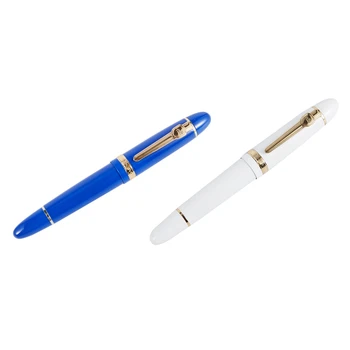 JINHAO 2 шт 159 18KGP Перьевая ручка Средней ширины 0,7 Мм, Бесплатная Офисная Перьевая ручка С коробкой, сине-белая