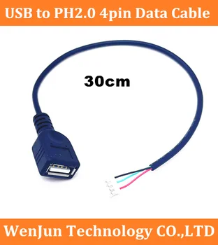USB к разъему питания для передачи данных PH2.0 4Pin Кабель 30 см USB женский к разъему XH2.54 4pin кабель-адаптер