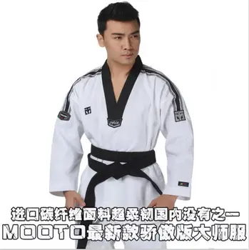Тренеры Mooto Master Taekwondo Dobok Носят Взрослую белую форму мастера тхэквондо с длинными рукавами, форму учителя тхэквондо