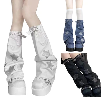 Y2k Бандажные Носки с поясом, Гетры в готическом стиле для девочек, Японские Чулки в стиле панк
