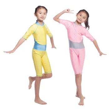 Детские боди для девочек от 2 до 15 лет, спортивный костюм для плавания, Исламский Дубай, Арабская Турция, Цельный купальник, Эластичная одежда из кожи