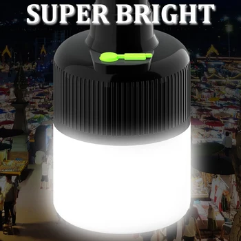 Светодиодные лампы с высокой яркостью, Перезаряжаемые через USB, мощный фонарь, Супер яркие Портативные мобильные лампы С переносным крючком, ночник