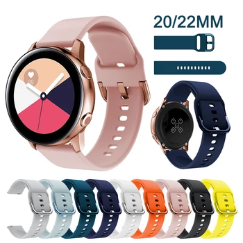 Силиконовый Оригинальный 20/22 мм ремешок для Samsung Galaxy Watch 3 45/41 мм Смарт-часы браслет Для Huawei GT 2 42 мм/Xiaomi LS05
