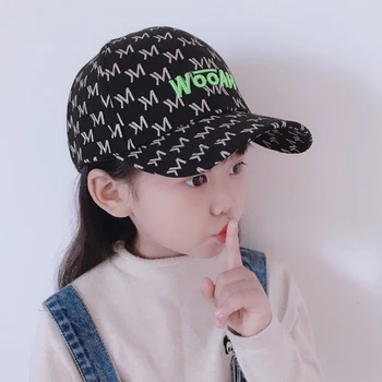 Кепка Для мальчика, Корейские детские Бейсболки с вышивкой буквами, Весенне-осенние кепки с козырьком для девочек, Бейсболка в стиле хип-Хоп, Детская шляпа от Солнца