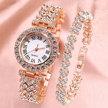Часы для Женщин, Часы 2022, Самые Продаваемые Товары, Роскошные Часы Элитного бренда Reloj Mujer, Набор Браслетов из Бриллиантовой Стали