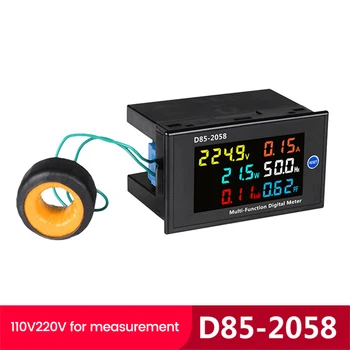 Цифровой мультиметр D85-2058 с ЖК-дисплеем, Переменное напряжение, Переменный ток, Частота мощности, Коэффициент мощности электрической энергии, Измерительный прибор, Монитор