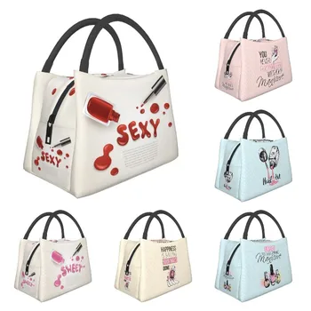 Изготовленные на заказ пикантные сумки для ланча с лаком для ногтей, женские сумки-охладители, теплые изолированные ланч-боксы для работы или путешествий