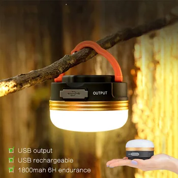 USB Перезаряжаемый светодиодный фонарь для кемпинга, Палатки, лампа 1800 мАч, портативные рабочие фонари для кемпинга, Ночная подвесная лампа для пеших прогулок