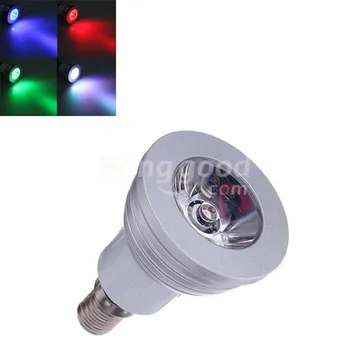 E14 RGB прожекторная лампа, лампа, меняющая цвет, точечный светильник, 3 Вт, AC85-265V, RGB светодиодный светильник + ИК-пульт дистанционного управления, украшение для дома