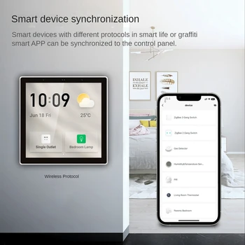 Zigbee Smart Scene Switch Сенсорный экран Беспроводной концентратор Zigbee Работает для Google Home, Alexa