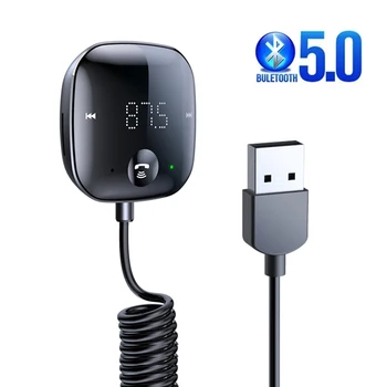Bluetooth 5.0 Автомобильный Аудиопередатчик Беспроводной Bluetooth FM-передатчик AUX Аудиоприемник MP3-плеер Автомобильный комплект Громкой связи