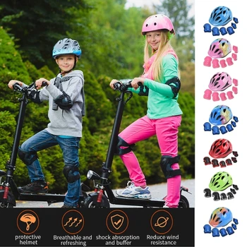 Регулируемый комплект велосипедного шлема, защитное снаряжение для катания на роликовых коньках для девочек и мальчиков