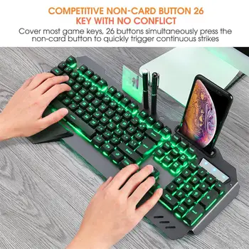 Механическая игровая клавиатура Проводная компьютерная клавиатура с RGB красочной подсветкой для портативных ПК-геймеров