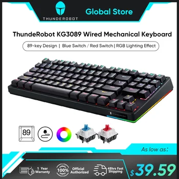 Механическая клавиатура ThundeRobot KG3089, игровая клавиатура RGB, проводная, 89 Клавиш, Красный переключатель, синий переключатель, игровые клавиатуры для ПК, ноутбука
