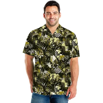 Летняя пляжная мужская рубашка в европейском и американском стиле с цифровым принтом, рубашка Cassage с коротким рукавом
