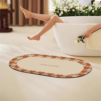 5 мм Экологически чистый коврик для ванной, впитывающие коврики для ног в ванной, быстросохнущие нескользящие коврики для комнаты, Ковер для душа, входной коврик