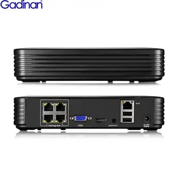 Gadinan 8MP Mini NVR 48V POE Функция 4CH H.265AI Видео Автономный Регистратор видеонаблюдения Для 48V POE IP Камеры Системы Безопасности XMEYE APP