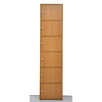 6 Кубический деревянный шкаф, натуральный