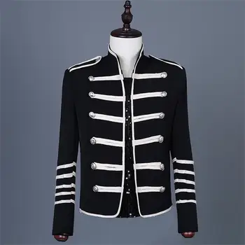 Мужской блейзер, сценический костюм певца, ретро черное пальто с вышивкой, быстрая распродажа, индивидуальный мужской топ