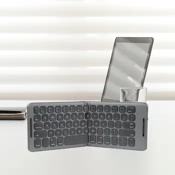 Удобная двустворчатая портативная клавиатура емкостью 90 мАч, совместимая с Bluetooth, мини-клавиатура для дома, клавиатура для ноутбука