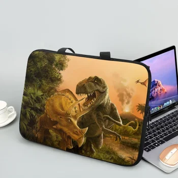 Модная сумка для ноутбука с 3D принтом динозавра для HP Dell Asus Apple Huawei, универсальная дорожная сумка для 10.12.13.15.17-дюймового компьютерного корпуса