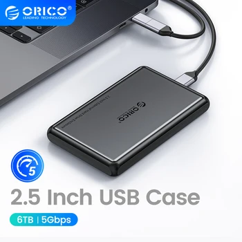 ORICO 2,5-дюймовый внешний чехол для жесткого диска 5 Гбит/с SATA до Type-C, Корпус жесткого диска для SSD HDD, ПК, ноутбук, Металл + корпус из АБС-пластика, рассеивание тепла