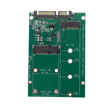 2 в 1 Mini PCI-E 2-полосный M.2 и mSATA SSD для SATA III 7 + 15-контактный адаптер