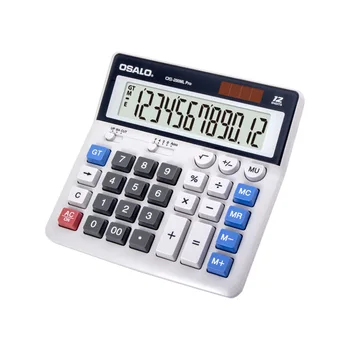 Настольный 12-значный дисплей объемом 200 мл, солнечный финансовый офисный калькулятор двойного питания