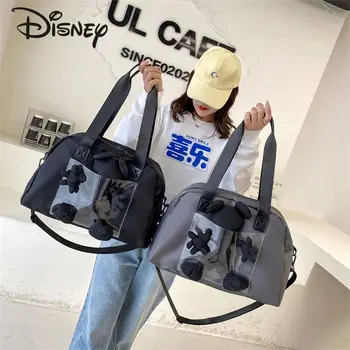 Новая дорожная сумка Disney Mickey, Модная высококачественная однотонная женская сумка через плечо, повседневная сумка Унисекс Большой емкости