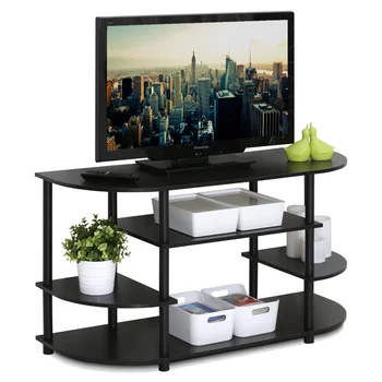 Furinno JAYA Простой дизайн, подставка для телевизора без инструментов, черный шкаф для телевизора, мебель для гостиной, современная подставка для телевизора