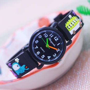 Sdotter 2022 chaoyada детские мультяшные футбольные часы с динозавром, силиконовый мягкий ремешок, наручные часы для мальчиков и девочек, черные классные подарки, часы