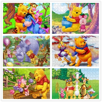 Пазлы для взрослых Disney Winnie The Pooh 300/500/1000 шт, Развивающие Интеллектуальные Пазлы, Подарок-головоломка 