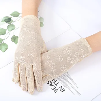 Женские Новые сетчатые дышащие перчатки, уличные УФ-защитные перчатки для верховой езды, Солнцезащитные перчатки для вечеринок, домашние летние кружевные перчатки