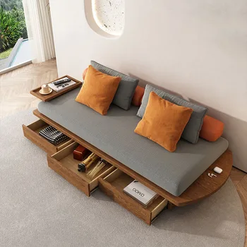 Кровать Relax Деревянный диван Xxl Гостиная 3-местный Современный Ленивый Новый Большой диван Роскошные Татами Дизайнерская Необычная мебель Divano
