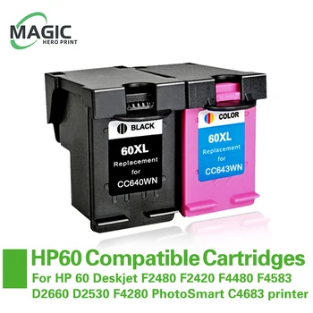 НОВЫЕ Совместимые Чернильные картриджи Для HP 60 Для принтера HP 60 Deskjet F2480 F2420 F4480 F4583 D2660 D2530 F4280 PhotoSmart C4683