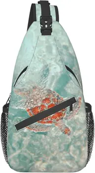 Пляжная сумка-слинг, нагрудный рюкзак в виде черепахи, повседневный рюкзак, сумка на плечо с животными для путешествий, пикника, Пеших прогулок, Унисекс, Повседневная
