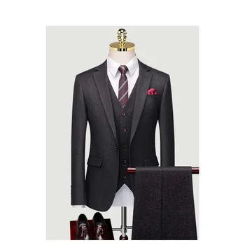 Сшитое на заказ свадебное платье жениха, блейзер, костюмы, брюки, деловые классические брюки высокого класса ZHA04-25599