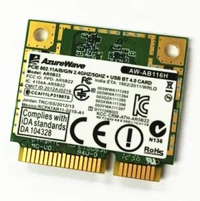 Сетевая карта wlan Для AzureWave AW-AB116H AW-NB110H AR9462 AR5B22 WB222 Half Mini PCI-E WiFi Bluetooth4.0 Беспроводная карта wlan