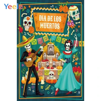 Yeele Мексиканский День мертвых Фон Сахарный Череп Фон для Фотосъемки Dia DE Muertos Нарядная Вечеринка Fiesta Виниловый фотофон