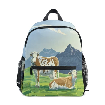 12-дюймовый детский детский сад, детская маленькая школьная сумка, Милые коровы, мультяшная сумка для книг, Детская сумка для малышей, детский рюкзак