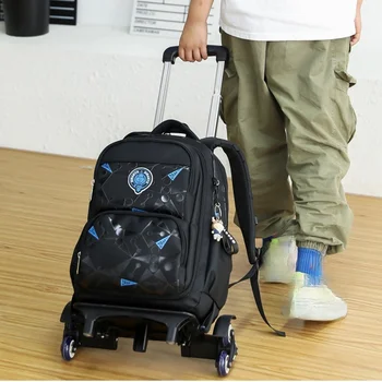 Водонепроницаемые Багажные сумки на колесиках, Съемные Детские школьные сумки на колесиках, школьный рюкзак на колесиках для учащихся