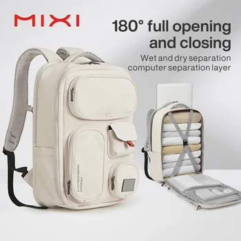 Mixi открытый рюкзак, женская дорожная сумка, 18-дюймовый мужской рюкзак, водонепроницаемый, для ноутбука, синий