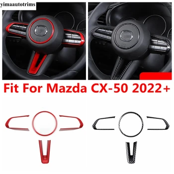 Кнопка Переключения Рулевого колеса, Декоративная Рамка, Накладка Для Mazda CX-50 2022 - 2024 ABS из Углеродного волокна/Красные Аксессуары Для Интерьера