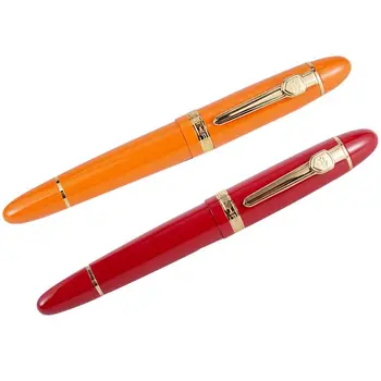 JINHAO 2шт 159 18KGP Перьевая ручка Средней ширины 0,7 мм Бесплатная Офисная Перьевая ручка С коробкой - Красный и оранжевый