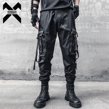 Функциональные брюки-карго Techwear, Мужские Модные Тактические Брюки с несколькими карманами, Весенние уличные брюки в стиле хип-хоп, 2023, черные